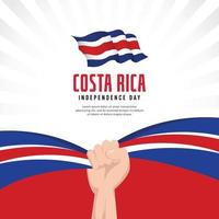 bandeira da costa rica. celebrações do dia da independência. modelo de banner. vetor