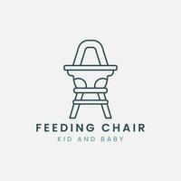 alimentando cadeira linha arte logotipo vetor ilustração modelo projeto, bebê cadeira ícone Projeto