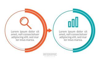 infográfico com 2 etapas ou opções vetor