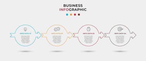 vetor de modelo de design de infográfico com ícones e 4 opções ou etapas