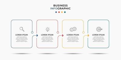 vetor de modelo de design de infográfico com ícones e 4 opções ou etapas