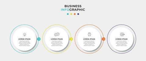 vetor de modelo de design de infográfico com ícones e 4 opções ou etapas