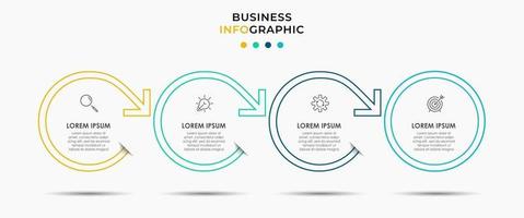 vetor de modelo de design de infográfico com ícones e 4 opções ou etapas