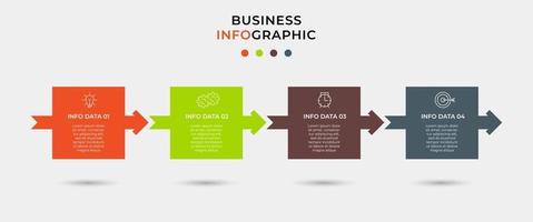 vetor de modelo de design de infográfico com ícones e 4 opções ou etapas