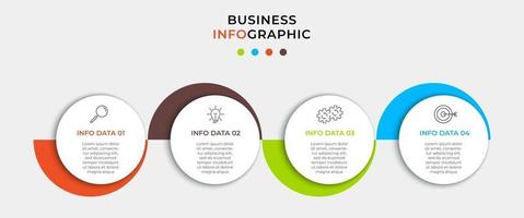 vetor de modelo de design de infográfico com ícones e 4 opções ou etapas