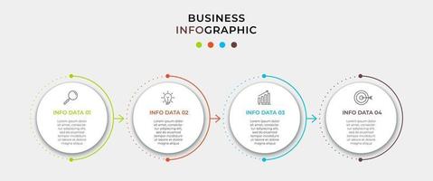 vetor de modelo de design de infográfico com ícones e 4 opções ou etapas