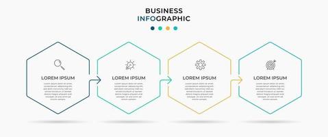 vetor de modelo de design de infográfico com ícones e 4 opções ou etapas