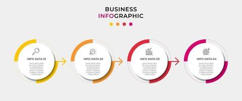 vetor de modelo de design de infográfico com ícones e 4 opções ou etapas