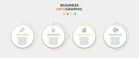 vetor de modelo de design de infográfico com ícones e 4 opções ou etapas