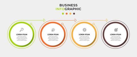 vetor de modelo de design de infográfico com ícones e 4 opções ou etapas