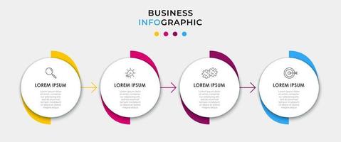 vetor de modelo de design de infográfico com ícones e 4 opções ou etapas