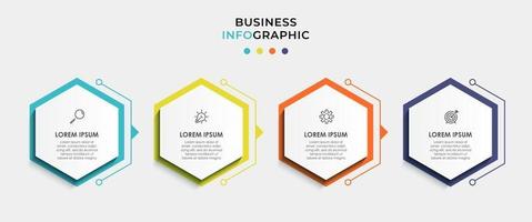 vetor de modelo de design de infográfico com ícones e 4 opções ou etapas