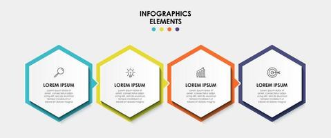 vetor de modelo de design de infográfico com ícones e 4 opções ou etapas