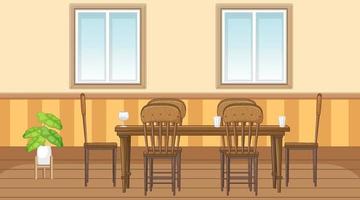 design de interiores de sala de jantar com móveis vetor
