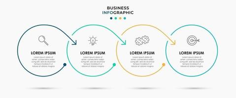 vetor de modelo de design de infográfico com ícones e 4 opções ou etapas