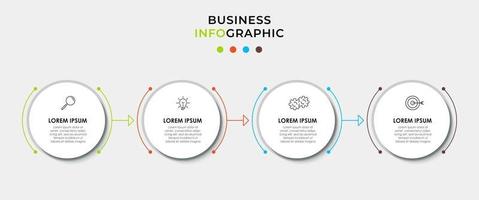 vetor de modelo de design de infográfico com ícones e 4 opções ou etapas