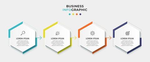 vetor de modelo de design de infográfico com ícones e 4 opções ou etapas