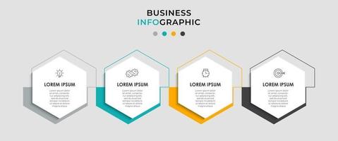 vetor de modelo de design de infográfico com ícones e 4 opções ou etapas