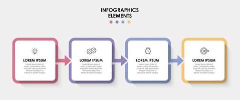 vetor de modelo de design de infográfico com ícones e 4 opções ou etapas