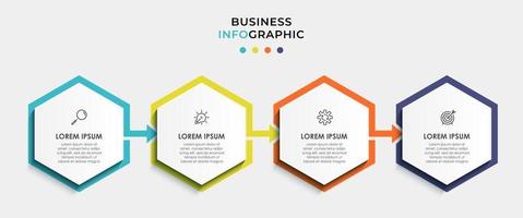 vetor de modelo de design de infográfico com ícones e 4 opções ou etapas