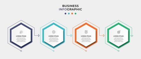 vetor de modelo de design de infográfico com ícones e 4 opções ou etapas