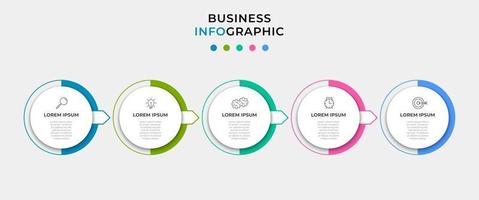 modelo de negócios de design de infográfico com ícones e 5 opções ou etapas vetor