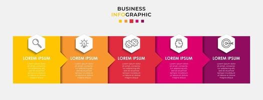 modelo de negócios de design de infográfico com ícones e 5 opções ou etapas vetor