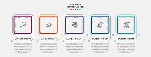 modelo de negócios de design de infográfico com ícones e 5 opções ou etapas vetor