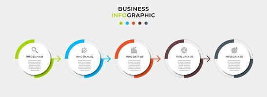 modelo de negócios de design de infográfico com ícones e 5 opções ou etapas vetor