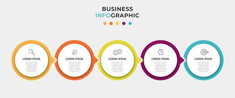 modelo de negócios de design de infográfico com ícones e 5 opções ou etapas vetor