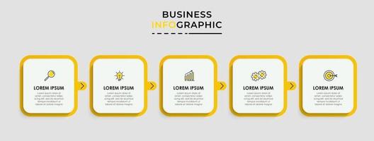 modelo de negócios de design de infográfico com ícones e 5 opções ou etapas vetor