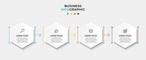 vetor de modelo de design de infográfico com ícones e 4 opções ou etapas