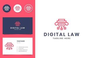 design de logotipo digital e law line art vetor