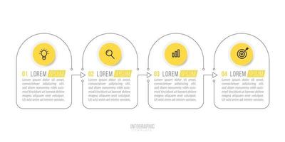 modelo de infográfico de negócios com 4 etapas vetor