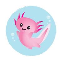 axolotl cartoon feliz vetor