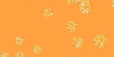 modelo de doodle de vetor laranja claro com flores.