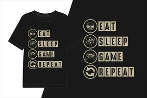 vetor comer dormir jogos repetir jogos camiseta projeto, jogos camisa Projeto.