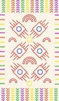 ikat colorida bordado em pastel fundo. geométrico moderno oriental padronizar escandinavo. asteca estilo abstrato vetor ilustração. Projeto para textura,tecido,vestuário,embrulho,decoração,cachecol.