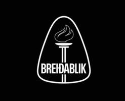 breidablik kopavogur clube símbolo logotipo branco Islândia liga futebol abstrato Projeto vetor ilustração com Preto fundo