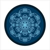 decorativo placa, circular azul padronizar topo Visão vetor