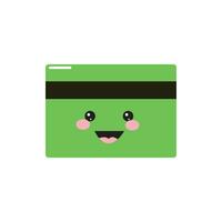 fofa banco cartão com uma desenho animado face com uma sorrir vetor