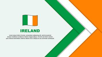 Irlanda bandeira abstrato fundo Projeto modelo. Irlanda independência dia bandeira desenho animado vetor ilustração. Irlanda desenho animado