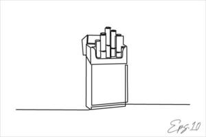 contínuo linha vetor ilustração do uma pacote do filtro cigarros