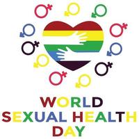 dia mundial da saúde sexual com a cor do arco-íris vetor