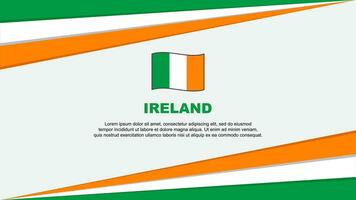 Irlanda bandeira abstrato fundo Projeto modelo. Irlanda independência dia bandeira desenho animado vetor ilustração. Irlanda Projeto