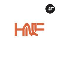 carta hnf monograma logotipo Projeto vetor