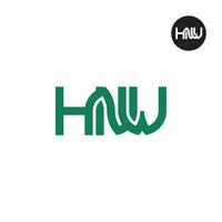 carta hnw monograma logotipo Projeto vetor