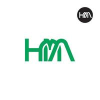 carta hma monograma logotipo Projeto vetor
