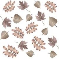 metálico lilás colori outono folhas desatado padronizar do outono bordo e bétula folhas em branco fundo vetor