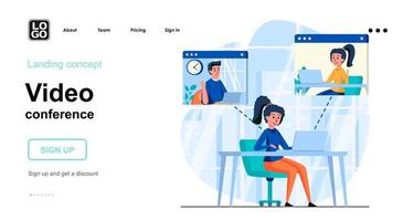 conceito de web de videoconferência vetor